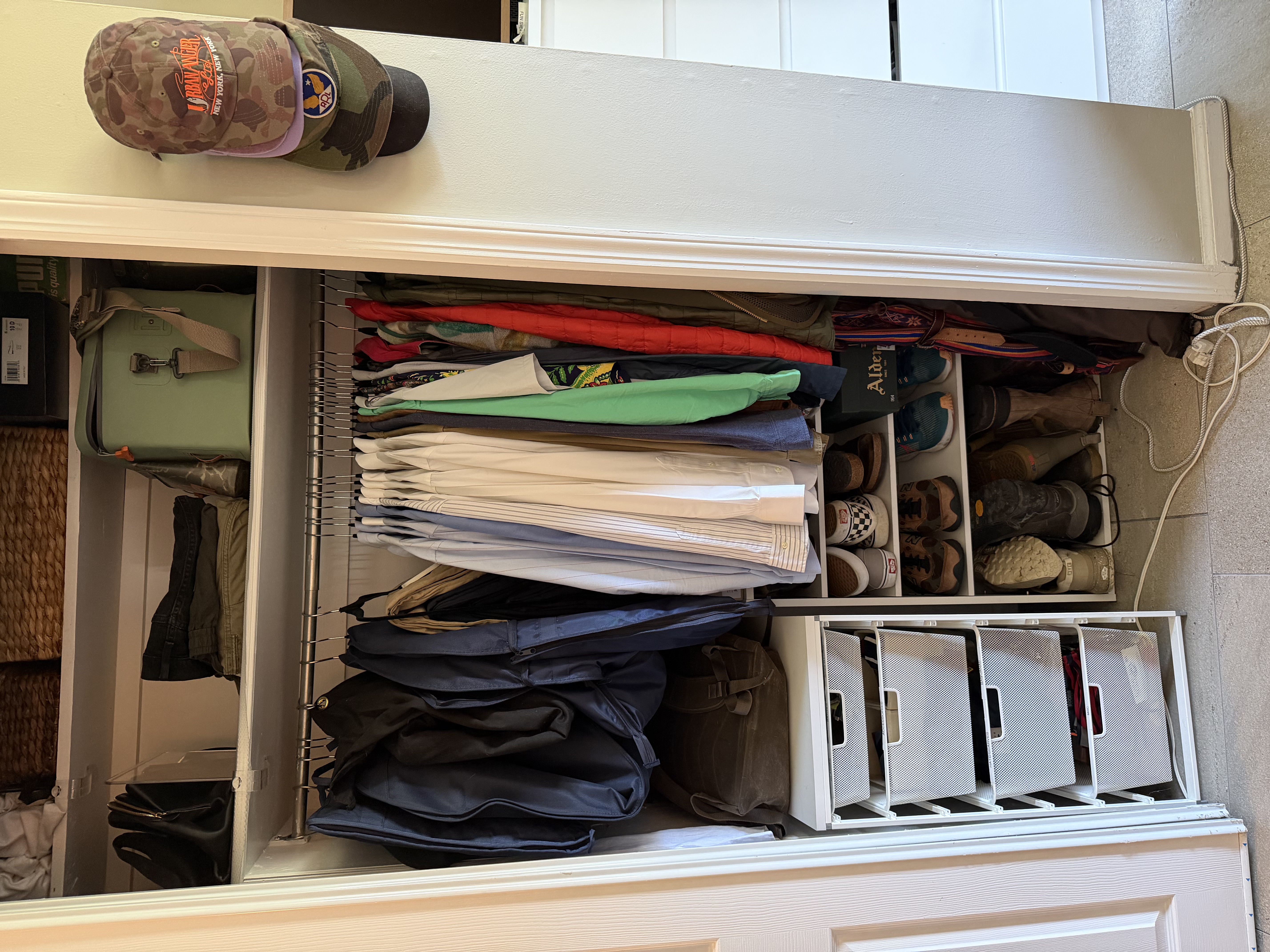 The same bedroom closet after organizing